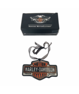Vintage Art Glass Harley Davidson Christmas Tree Ornament Bar And Shield... - $33.20