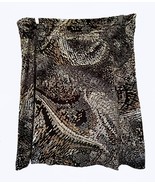 Womens Polyester Skirt, Brown/Beige/Black Print, Wide Stretch Waistband,... - $23.12