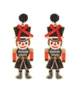   Christmas Nutcracker Seed Beaded Earrings - $25.55