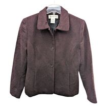 Jones New York Metallic Burgundy Red Maroon 65% Wool Career Blazer Jacke... - $129.99