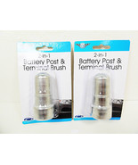 Car Battery Terminal Post Cleaning Brushes 2Pc Cleaners Batteries Brush Cleaner - £7.44 GBP