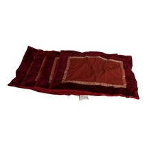 Set If 4 Burgundy deep red velour velvet placemats Crate And Barrel Holiday - £30.07 GBP