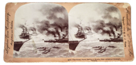 1899 The Great Battle At Manilla Bay Admiral Dewey&#39;s Victory Keystone Stereoview - £14.12 GBP