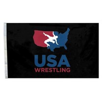 BLACK USA Wrestling Logo Flag For Wrestling Season 3x5 Foot Man Cave Gar... - $20.00