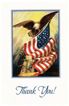 American Hero Religious Thank You Card with American Flag &amp; Eagle - £4.70 GBP