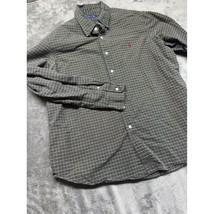 Ralph Lauren Men&#39;s XL Button Down Long Sleeve Plaid Pattern Shirt Red Logo - $29.99