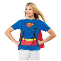 Supergirl T-Shirt with cape, Size XL - £11.83 GBP