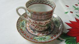 Compatible with Antique Chinese Eggshell Coffee Cup Saucer Dragons [98] - £42.99 GBP