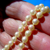 PEARL NECKLACE VINTAGE CHOKER AMAZING 14K GOLD ART DECO GATSBY ERA CLASP - $1,895.25