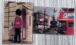 Lot Of 2 London Lenticular 3 Dimensional 1971 Postcards Piccadilly Circle Guard - £13.83 GBP
