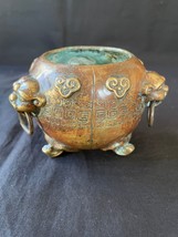 Marked Antique Chinese Copper  3 Leg incense burner censer - £98.09 GBP