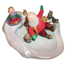 Hallmark 1999 NIB North Pole Pond Studio Ed Santa Skating Tabletop Elf Ornament - £53.12 GBP