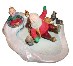 Hallmark 1999 NIB North Pole Pond Studio Ed Santa Skating Tabletop Elf Ornament - £53.52 GBP