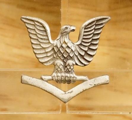 Vintage US Military Navy Petty Office 3rd Class Collar Eagle Insignia 7/8&quot; - $9.89