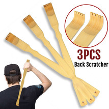 3X Natural Bamboo 18.3&quot; Back Scratcher Long Reach Pick Itch Relief Massage Tool - £14.10 GBP