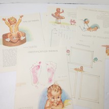 Vintage 1960s Baby Book Graphics Children Crafts Cards Junk Journaling S... - $10.44
