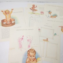 Vintage 1960s Baby Book Graphics Children Crafts Cards Junk Journaling Scrapbook - £7.84 GBP