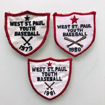 x3 Vintage West St. Paul Minnesota Youth Baseball, 1979, 1980, 1981 3&quot; A... - £31.10 GBP