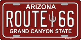 Route 66 Arizona Red Novelty Metal License Plate - $12.95