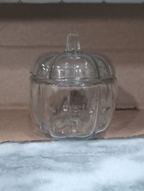 Anchor Hocking Pumpkin Shape Glass Cookie Candy Jar, Vintage Storage Container - £11.67 GBP