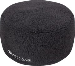 Foot Rest For Living Room And Bedroom, Cover Only (Black), Unstuffed Ottoman - £29.92 GBP