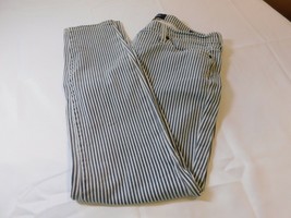 Lucky Brand Womens Long Pants Jeans blue white striped **No Size Tag pre-owned - £16.45 GBP