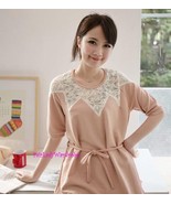 Japan Textured Star Lace Patchwork Belted Dolly Tunic! Pink - $245.99 MXN