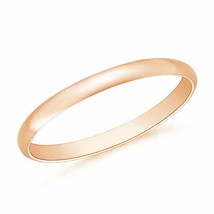 ANGARA High Polished Plain Dome Wedding Band for Her in 14K Solid Gold - £200.68 GBP