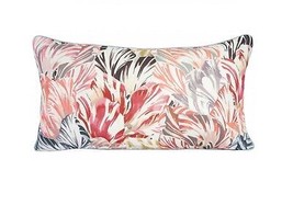 Yves Delorme Pink Wild Flower Throw Pillow Cover Embroidery Piping 13&quot;x23&quot; NEW - £15.95 GBP