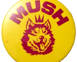Alaskan Husky Dog Mush Radio King Vintage Button Pin Large 2 1/2&quot; - $4.17