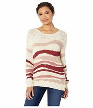 $99 Vince Camuto Long Sleeve Variegated Jersey Stripes Sweater Size Medium Beige - £17.86 GBP