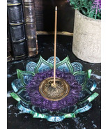 Chakra Buddhist Mandala 8 Spokes Wheel Flower Bloom Incense Burner Figurine - $447.61 MXN