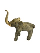 Vintage Crushed Oyster Shell Elephant Figurine Philippines Trunk Up Hand Carved - £23.02 GBP