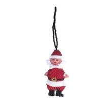 Products Santa Seed Bead Ornament Hand Beaded In Guatemala - £10.31 GBP