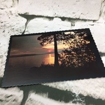 Vintage Postcard Sunset Over Flathead Lake Glacler Park Montana Beautiful View - £5.50 GBP