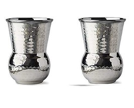 Moroccan Stainless Steel Hammered Tumbler Drinking Mughlai Glass 375ML Set Of 2 - £19.47 GBP