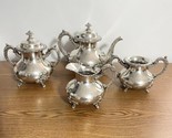 Antique Forbes Silver Co Vintage Tea Set 4-Piece Silverplate #962 Ornate... - £69.34 GBP