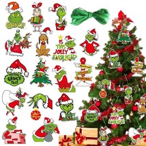 32X Merry Christmas Grinch Ornaments Xmas Tree Hanging Decoration Figure Pendant - £15.68 GBP