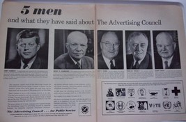 The Advertising Council Public Service 5 Presidents 2 Page Magazine Print Ad 196 - £3.14 GBP