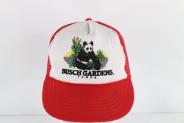 Vintage 80s Spell Out Tampa Busch Gardens Panda Bear Roped Trucker Hat Snapback - £31.24 GBP