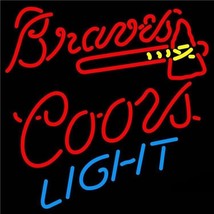 New Coors Light Atlanta Braves Poster Bar Billiards Beer Neon Sign 24&quot;x20&quot; - £197.51 GBP