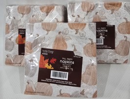 Lot of 3 Fall/Thanksgiving Holiday Party Napkins Pumpkin Design, 150 Cou... - $35.63