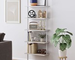 Gray Oak Wood/White Nathan James Theo 5-Shelf Modern Bookcase, Open Wall... - $147.95