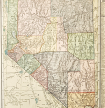 1917 Nevada State Map Antique Atlas Of The World United States WW1 Era U... - $554.45 MXN