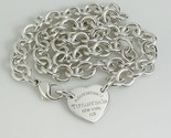 18.5&quot; Return to Tiffany &amp; Co Heart Tag Choker Necklace Center Heart Larg... - £542.76 GBP