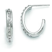 White Gold IJ Diamond Hoop Earrings Jewerly 19mm x 4mm - £112.97 GBP