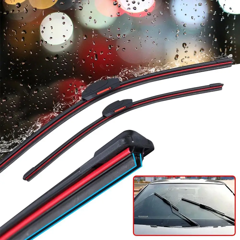 10 Sizes Universal Car Wiper Mute Car Front Windshield Wiper Soft Double Rubber  - £18.78 GBP