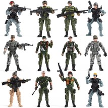 US Army Men and SWAT Team Toy Soldiers Action Figures with Military Weapons A... - $31.94