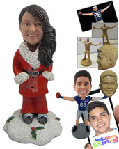 Personalized Bobblehead Pretty Girl Wearing Santa Outfit - Holidays &amp; Festivitie - £67.16 GBP