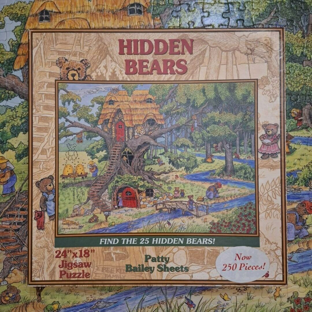 Hidden Bears Puzzle Patty Bailey Sheets Bic Pieces Crafts Artwork Vintage Honey - £6.77 GBP